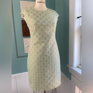Ted Baker geometric suit dress in green and gold